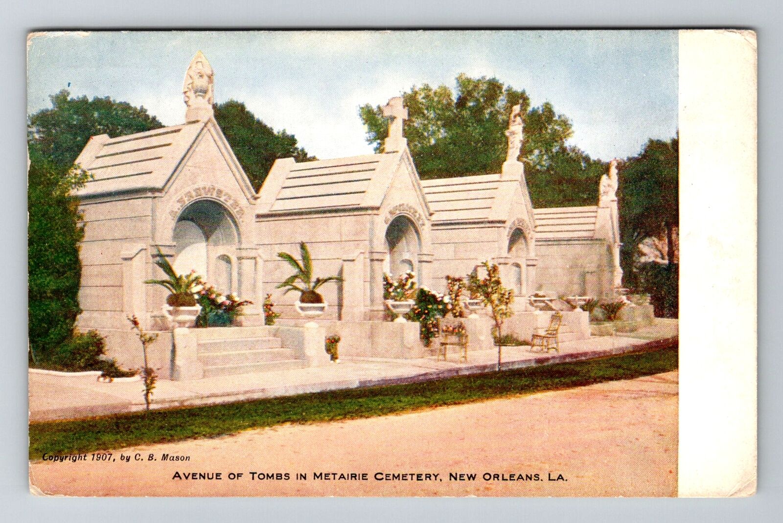 New Orleans LA-Louisiana, Avenue Of Tombs In Metairie Cemetery Vintage Postcard