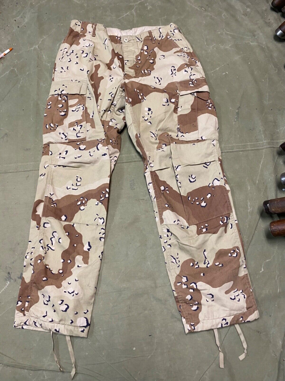 ORIGINAL DESERT STORM US ARMY CHOCOLATE CHIP CAMO TROUSERS-LARGE 36 WASIT