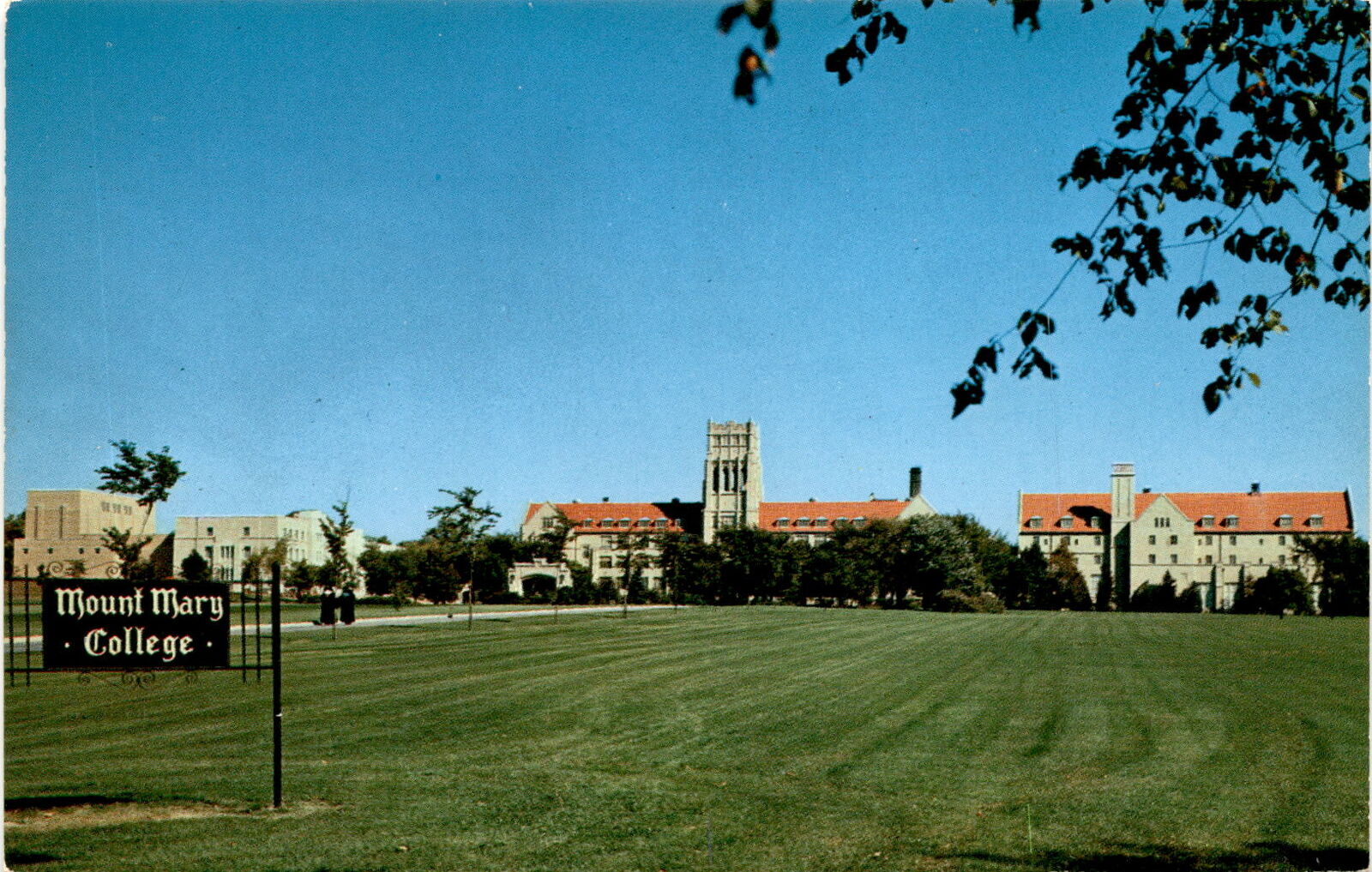 Beautiful Women's College in Milwaukee vintage postcard