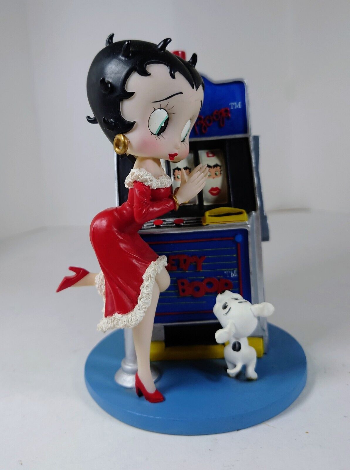VTG 2005 Betty Boop Gambling Slot Machine Resin Figurine Wind Up Musical-Vgood