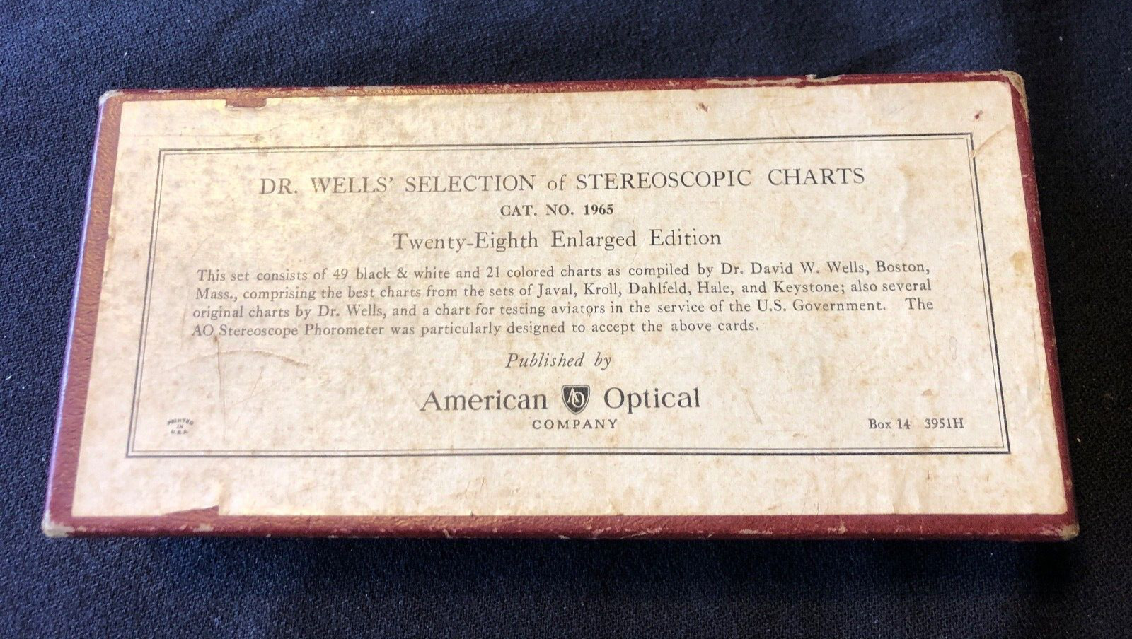 Dr. Wells Stereoscopic Charts Cards 1965 28th Ed. Complete Eye Doctor Tools
