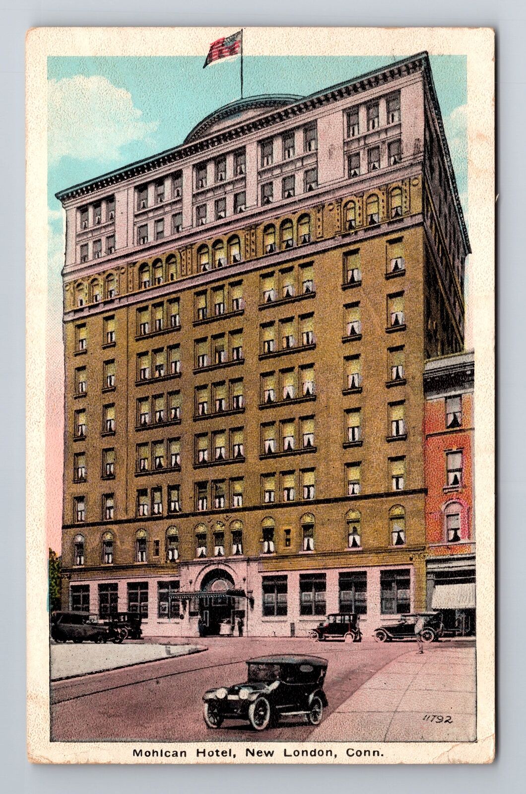 New London CT-Connecticut, Mohican Hotel, Antique Vintage c1928 Postcard