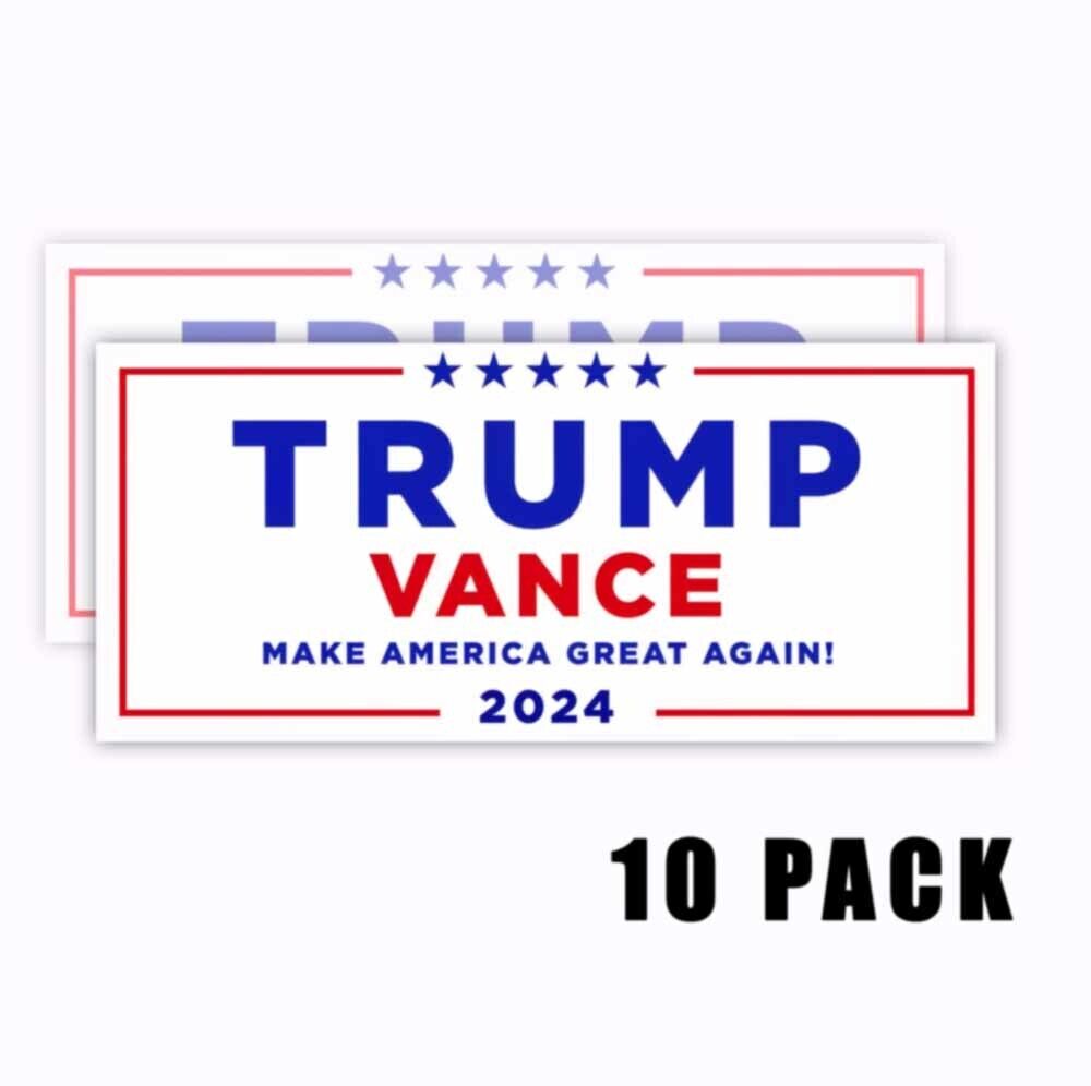 TRUMP 2024 9x4 Sticker Vinyl Water-resistant Trump VANCE 10 PACK