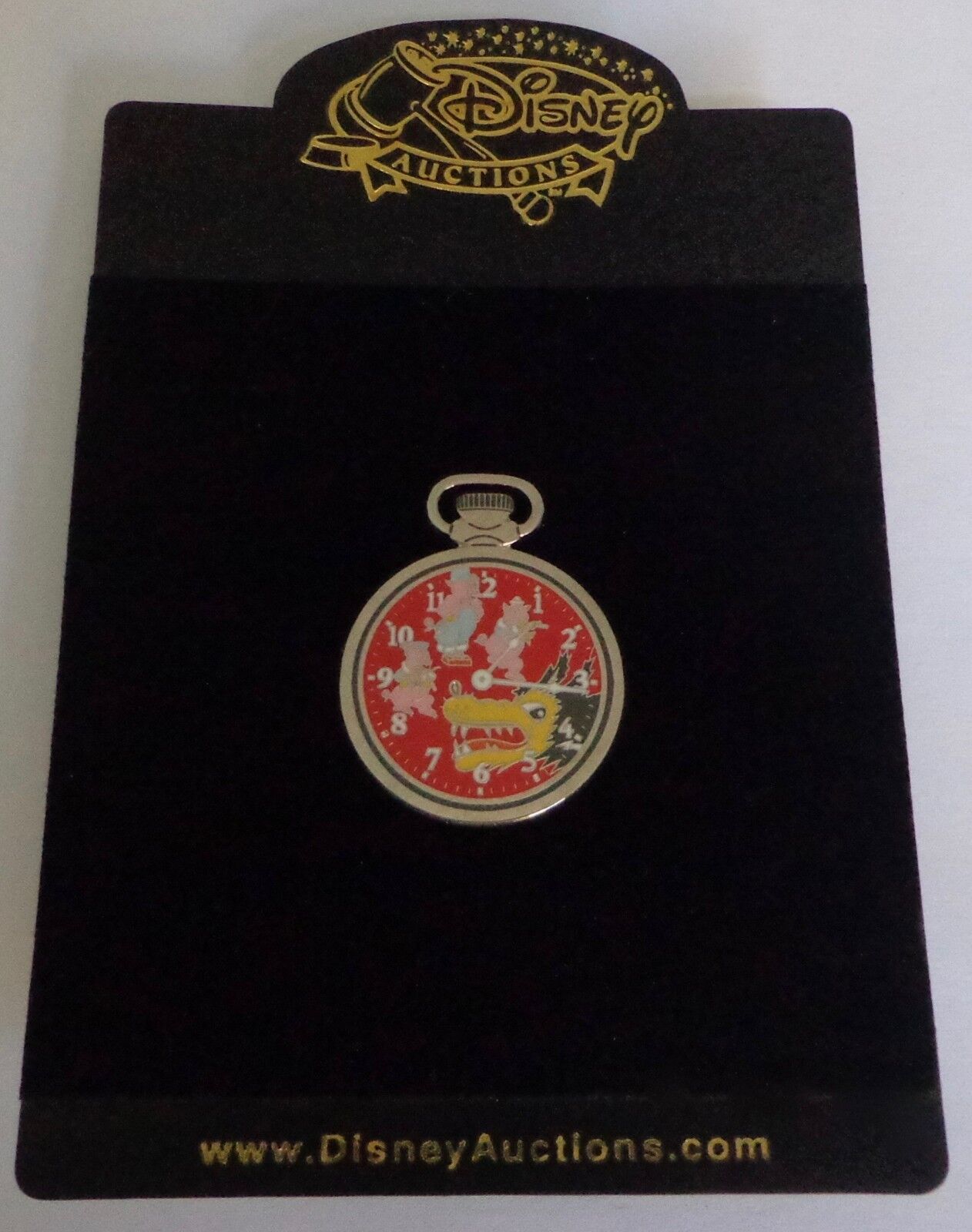 Disney Auctions The Three Little Pigs and Wolf Pocket Watch Pin LE 100