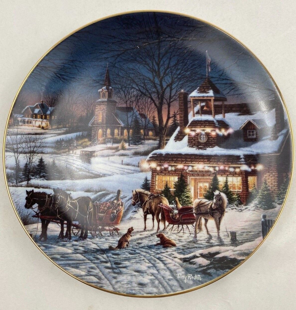 Terry Redlin's Annual Christmas Series Plate-The Hadley Collection