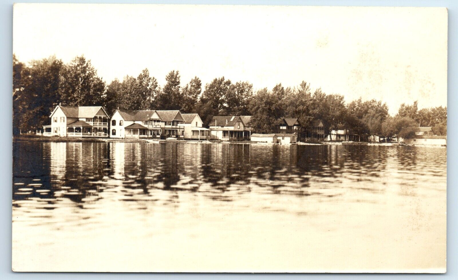 Postcard Lakeside/River Front Homes c1910-1930 RPPC F103