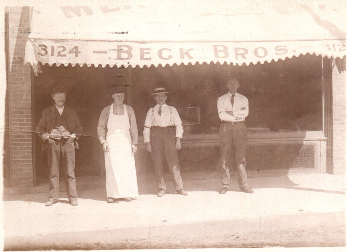 Beck Brothers Grocery Store Minneapolis Minnesota Real Photo Postcard RPPC 1910