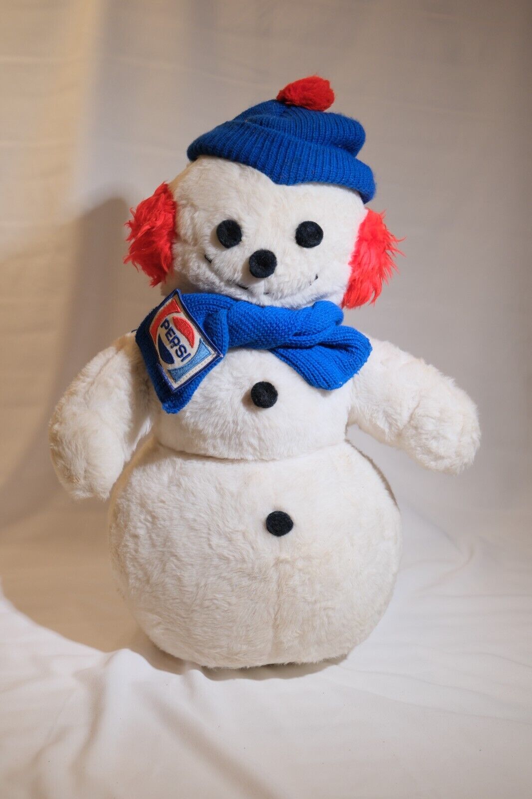 Vintage 1970s Animal Fair Pepsi Cola Snowman Stuffed Plush Christmas Winter 19''