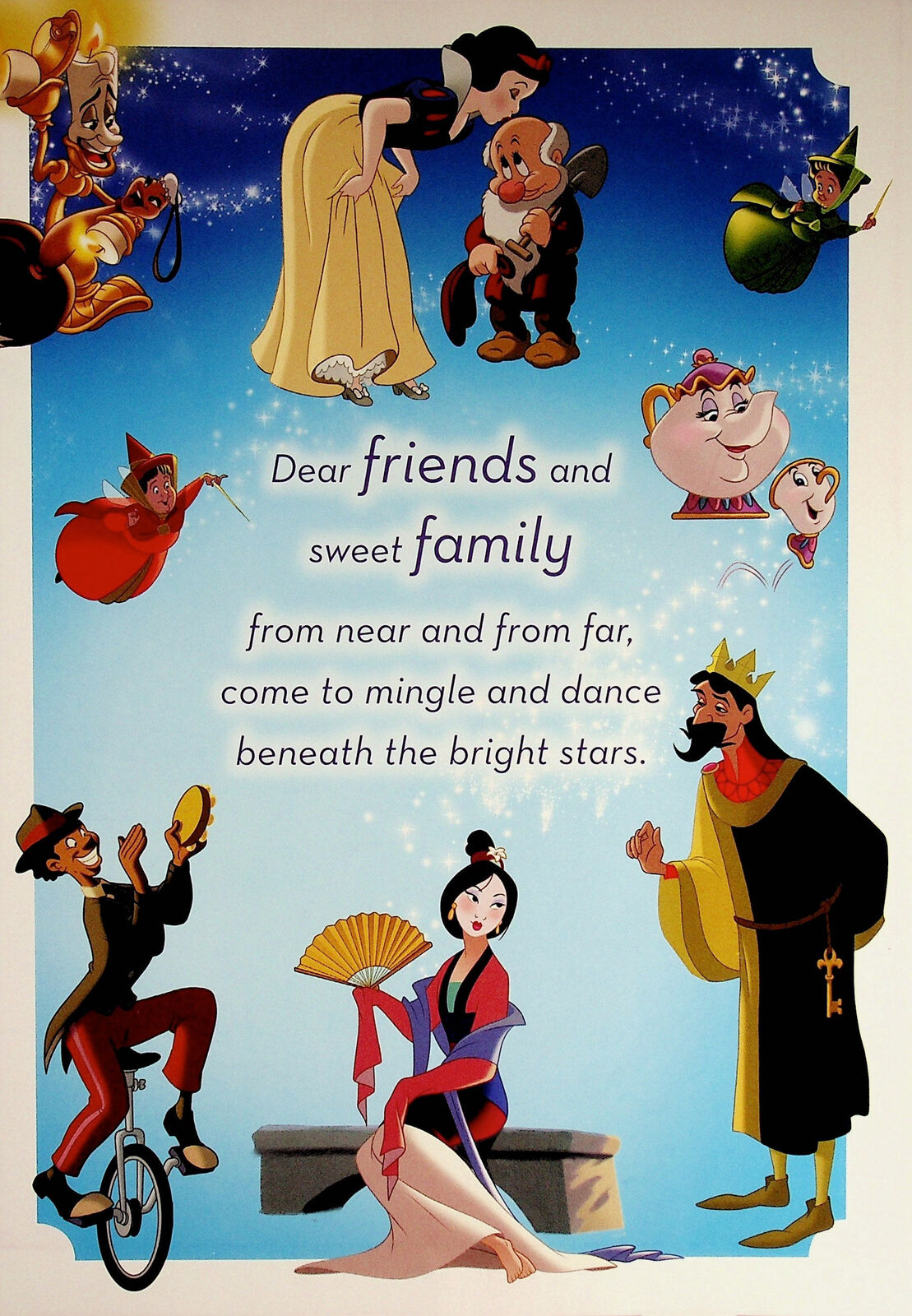 Dance Beneath the Stars- Snow White & Mulan - Disney Princess Mini Poster 7.5x11