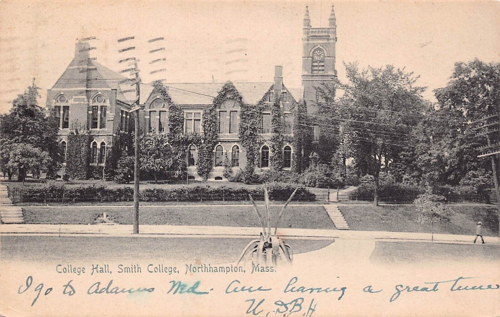 Northampton MA Massachusetts Smith College Hall Campus c1905 Vtg Postcard B47