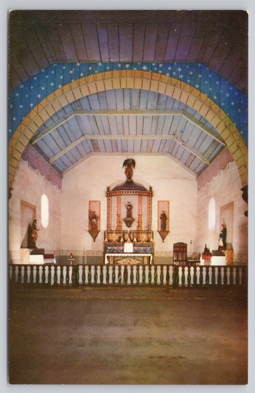 Jolon California, Mission San Antonio Sanctuary & Altar, Vintage Postcard