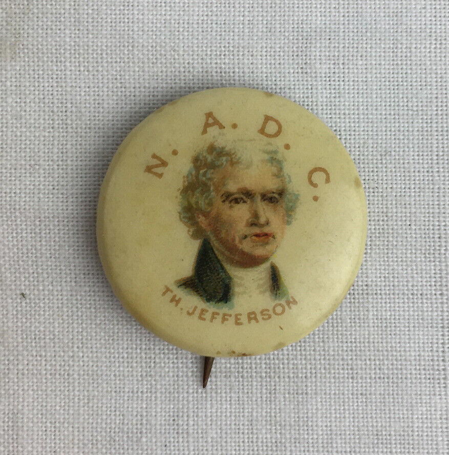 RARE 1896 National Assoc of Democratic Clubs Thomas Jefferson Pinback Button
