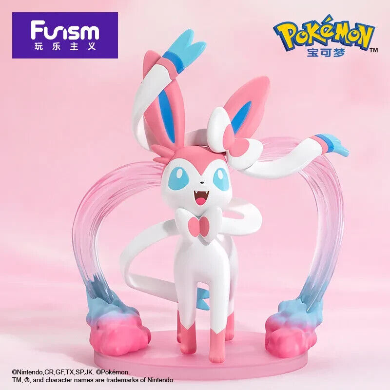 Funism Pokémon Prime Figure Sofubi Eevee Sylveon 18cm PVC Toy Gift Brand New