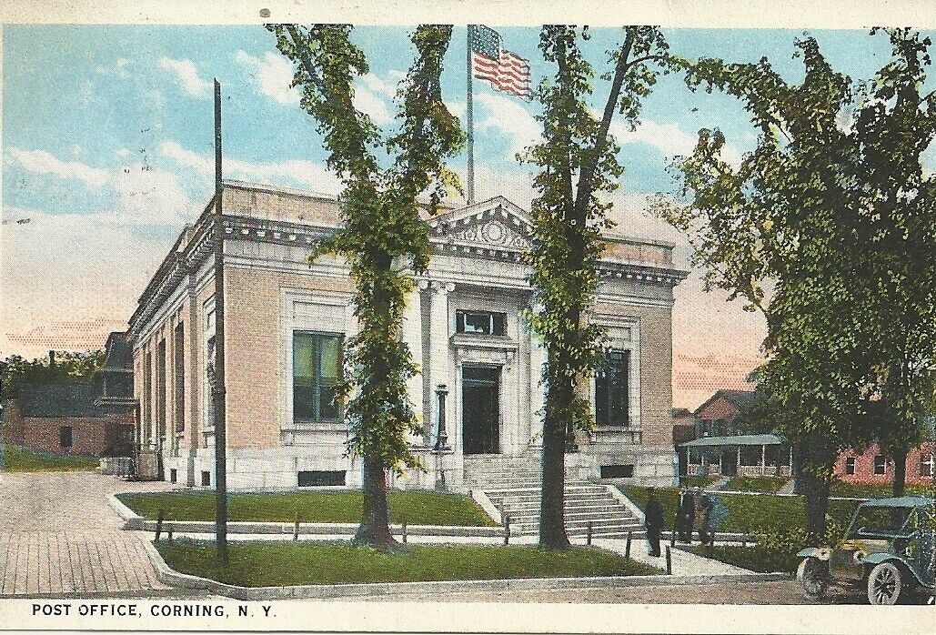 Postcard, Corning ,  New York Post Office, 1924