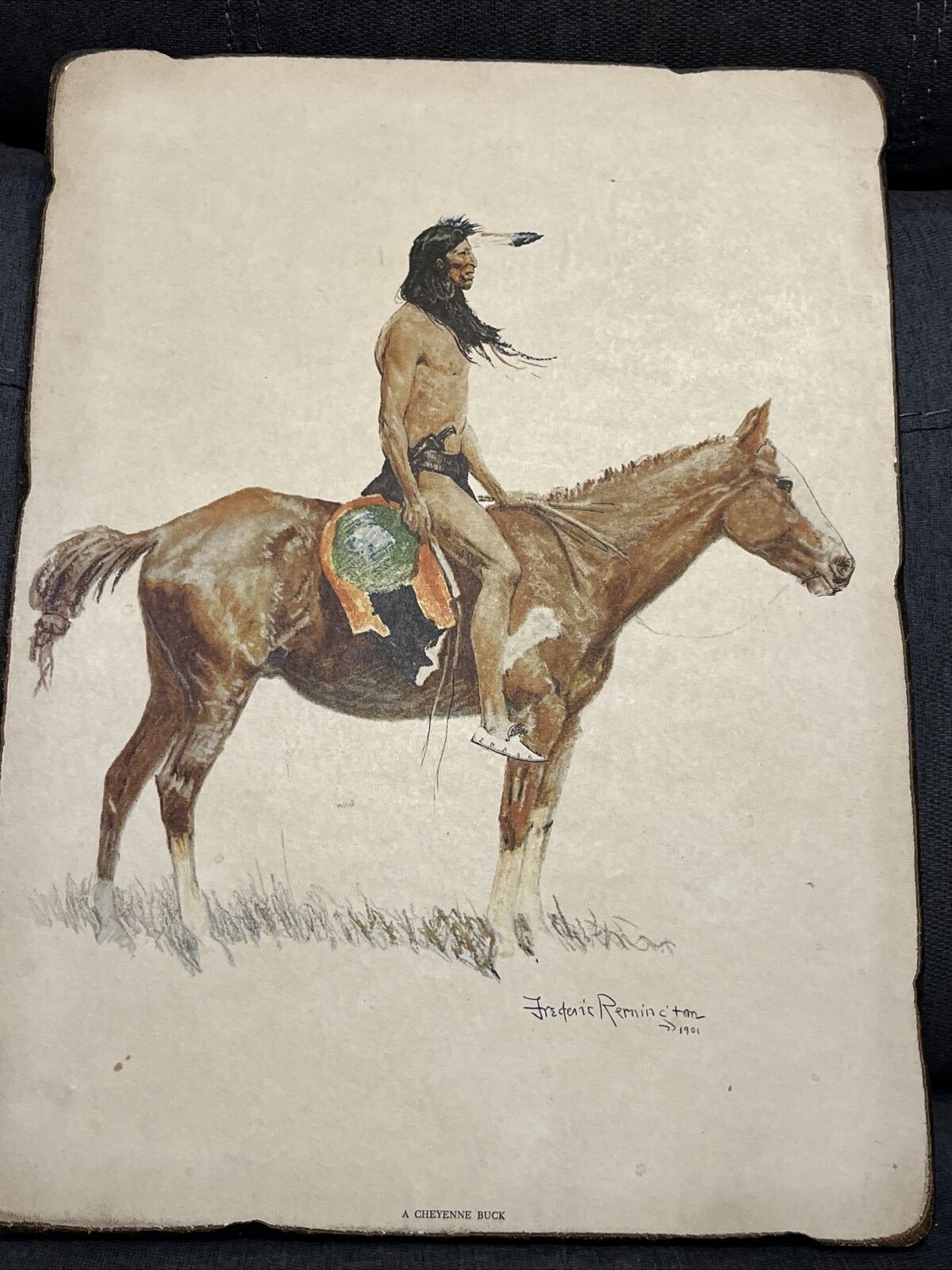 Vintage Plaque “ A Cheyenne Buck” Heritage Plaque 53404 Native American  Art