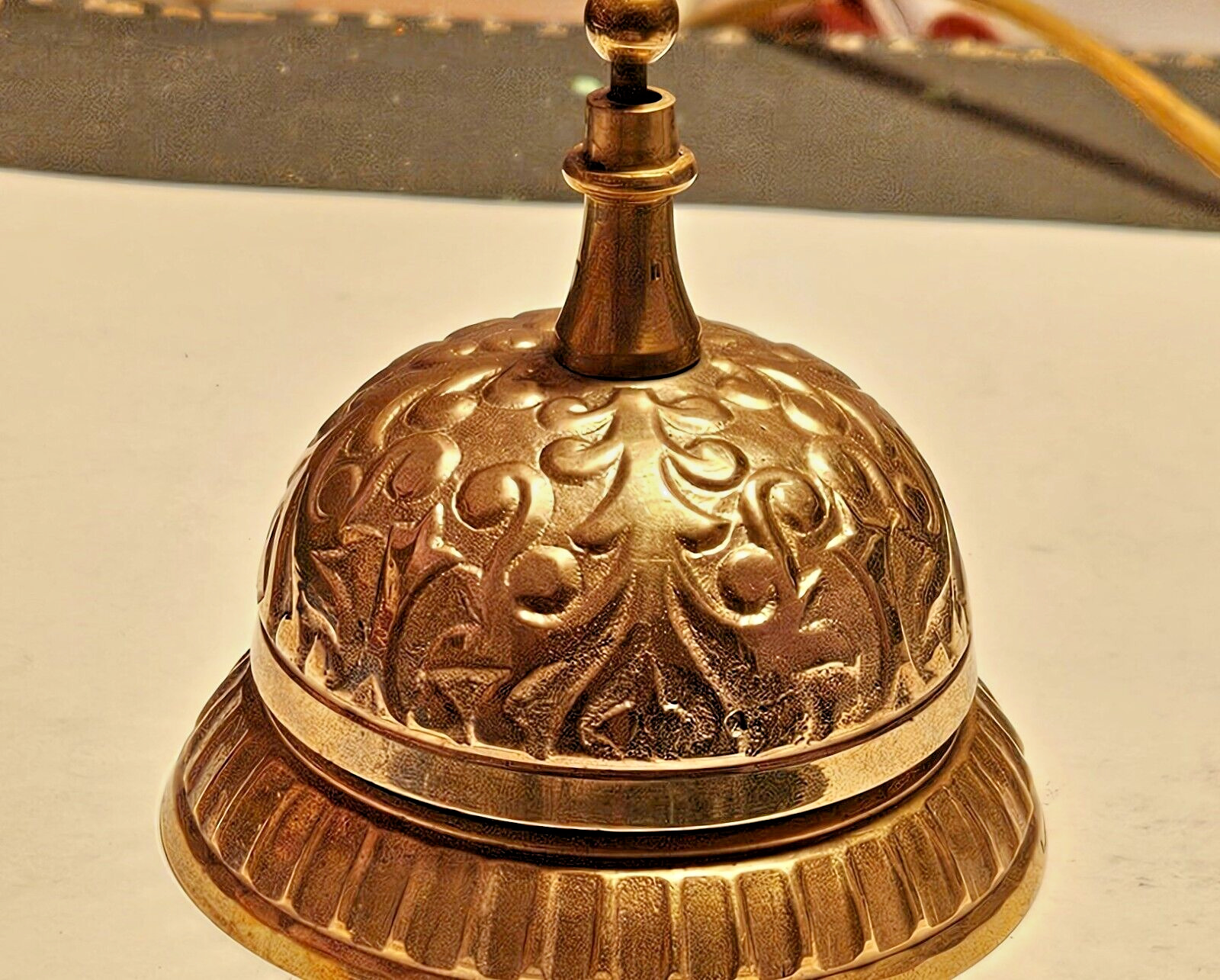 Vintage Solid Brass Hotel Front Desk Counter Service Bell