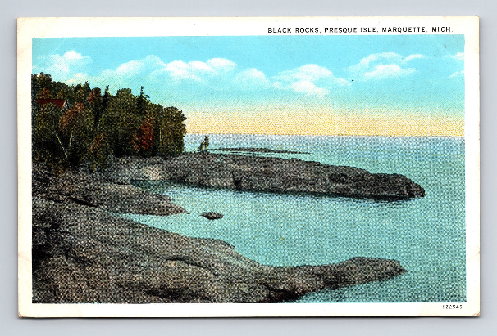 Scenic View Black Rocks Presque Isle Marquette Michigan MI Postcard