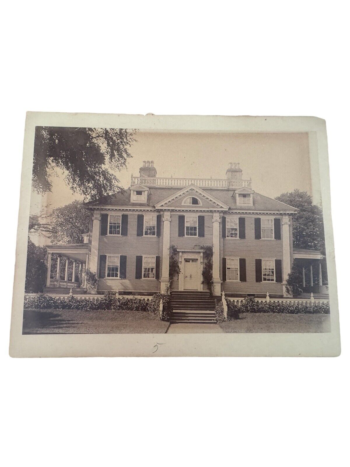 Longfellow House, Washington's Headquarters, Antique Cabinet Card Photo