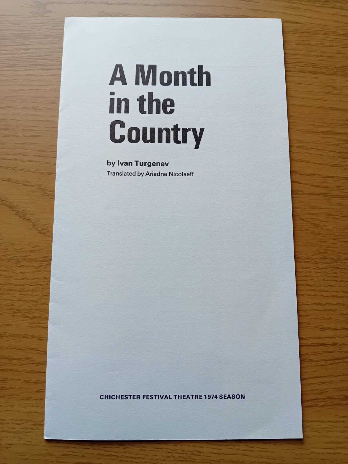 Chichester Festival Theatre. A Month in the Country. Derek Jacobi. 1974