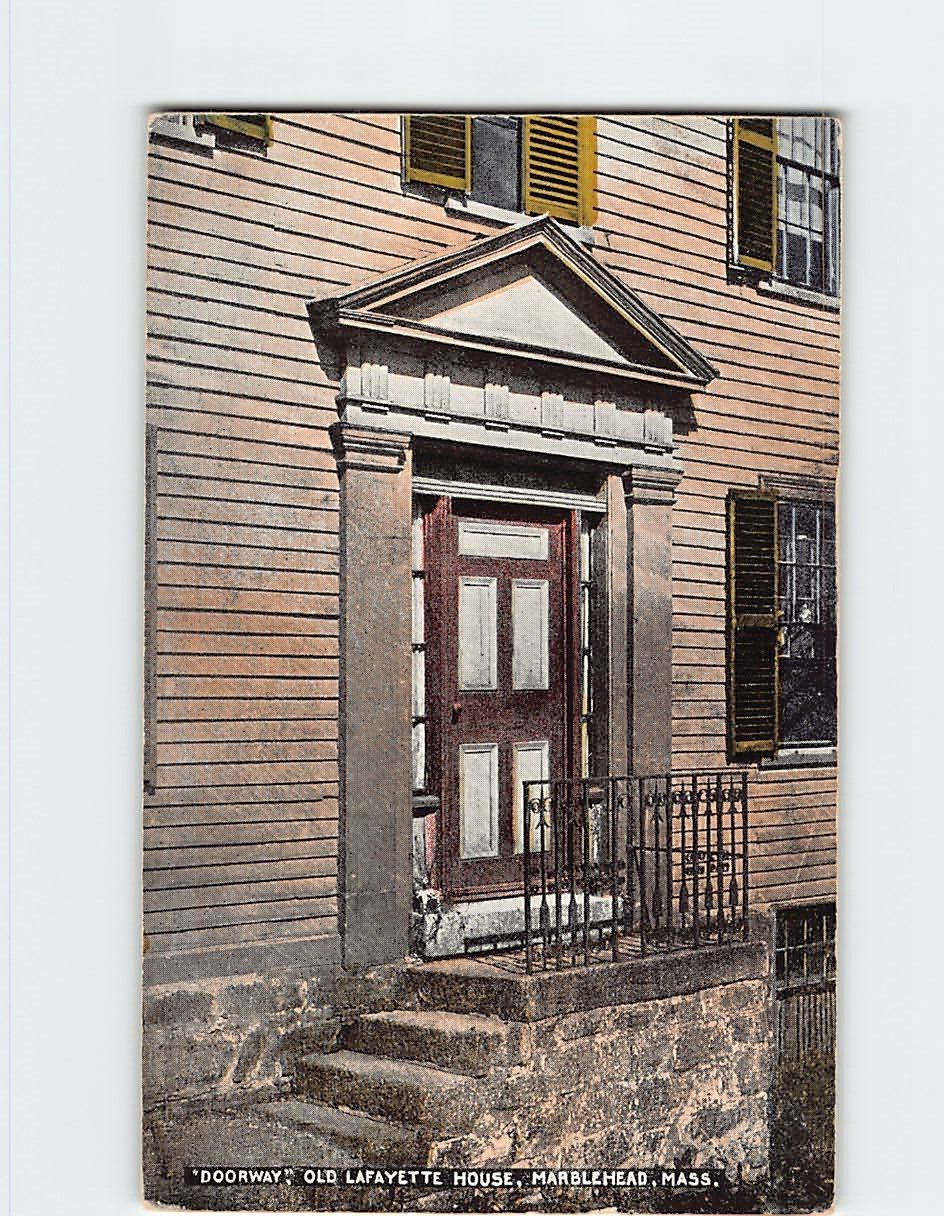 Postcard Doorway Old Lafayette House Marblehead Massachusetts USA