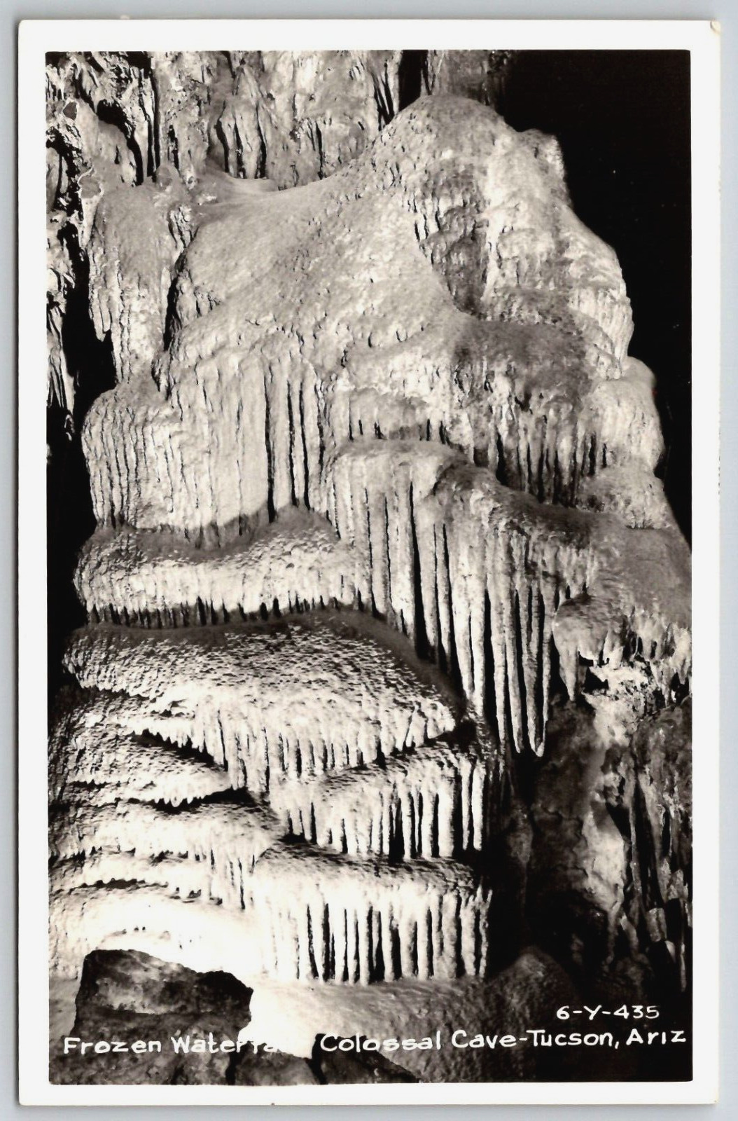 Vintage Postcard - RPPC - Frozen Waterfall - Colossal Cave - Tucson Arizona - AZ