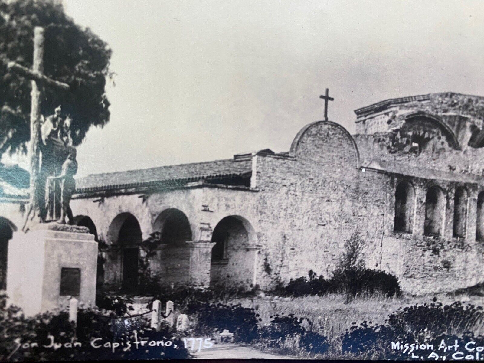 Mission San Juan Capistrano Ruins RPPC Real Photo Postcard Vintage