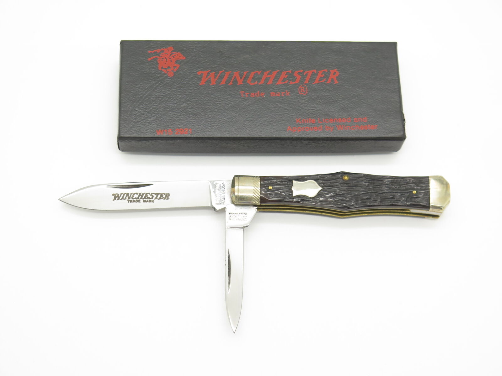 Vintage 1987 Winchester USA 2921 Jigged Bone Bottle Jack Folding Pocket Knife