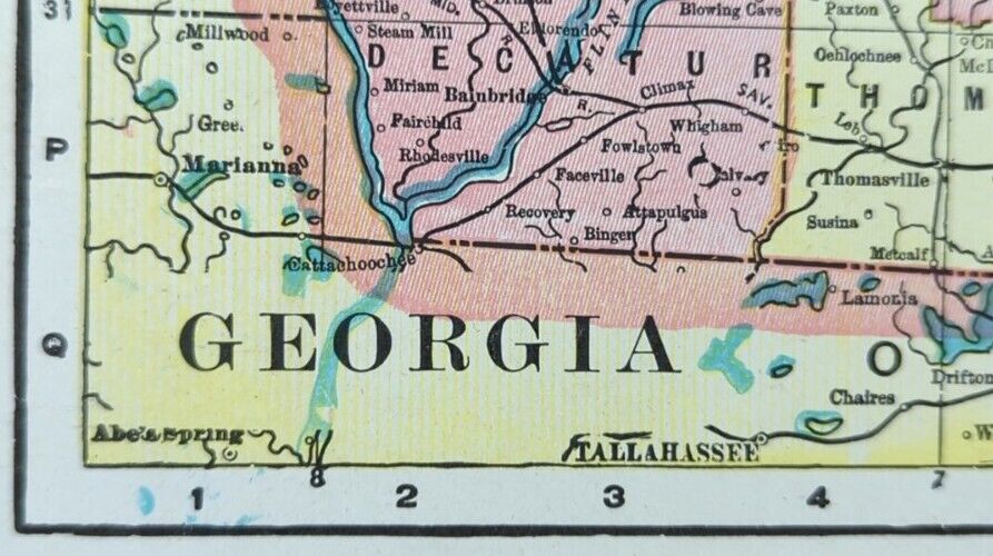 Vintage 1902 GEORGIA Map 11