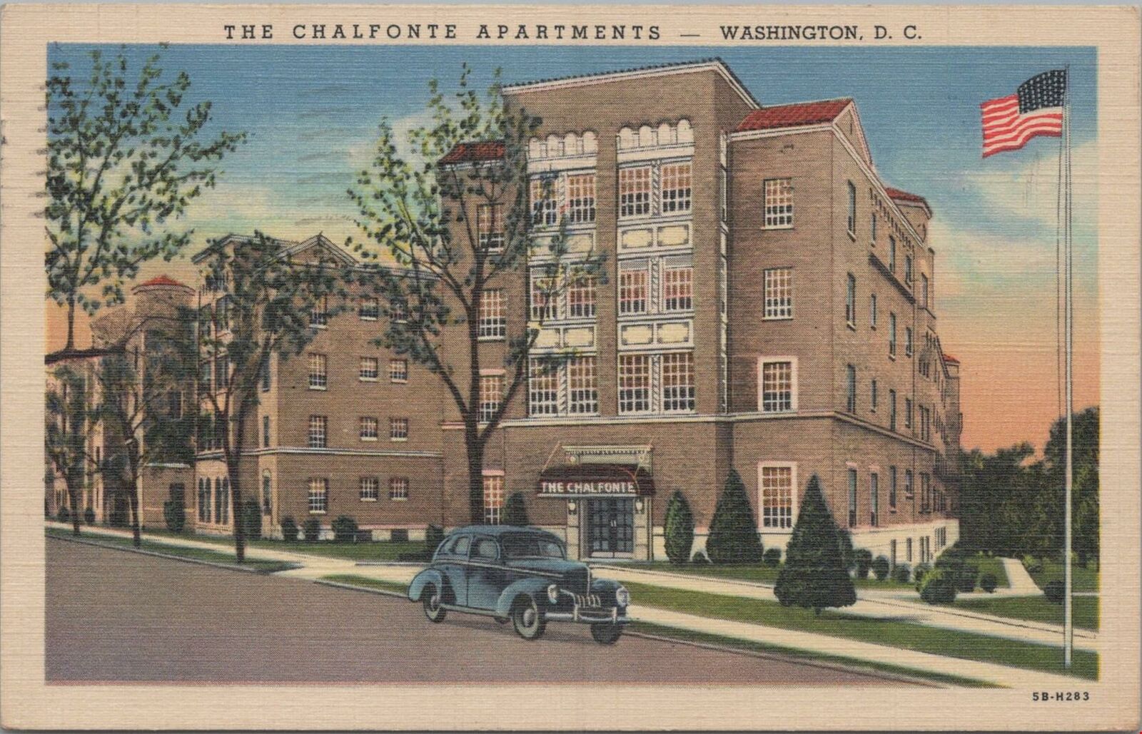 Postcard The Chalfonte Apartments Washington DC 
