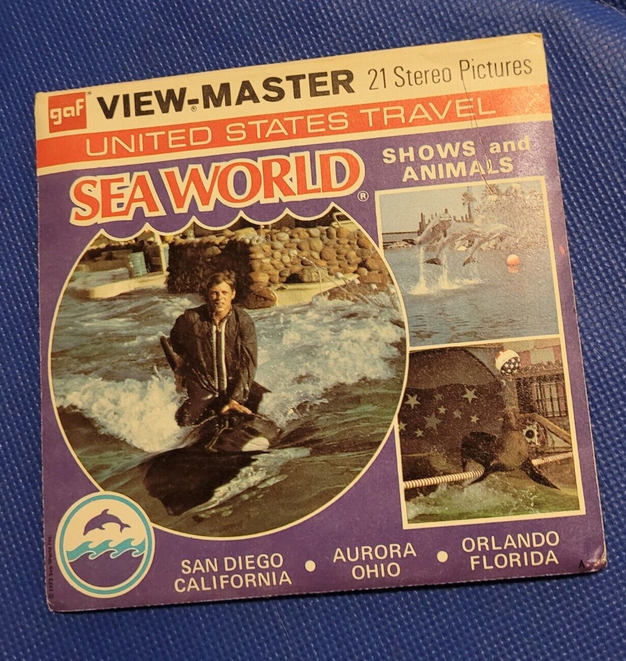 Color 1973 gaf A208 Sea World Shows & Animals CA OH FL view-master Reels Packet