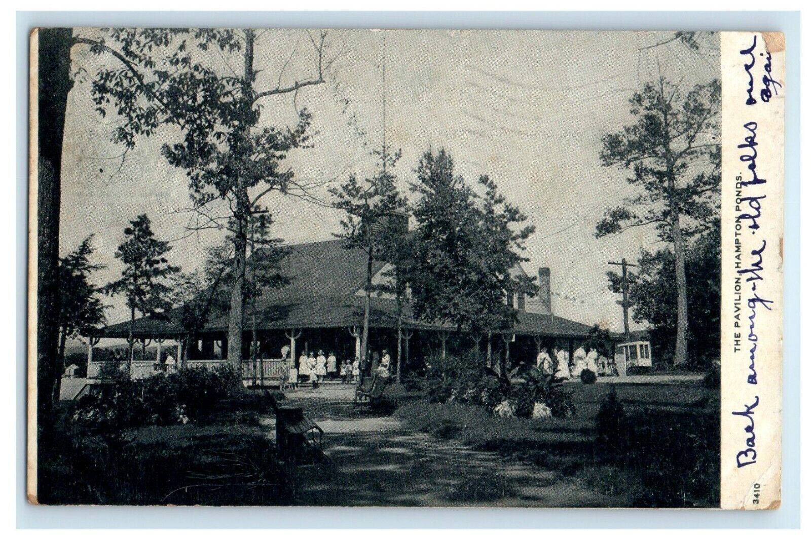 1906 The Pavilion Hampton Ponds Massachusetts MA Posted Antique Postcard