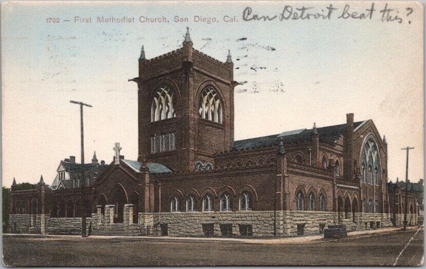 1908 San Diego, CA Hand-Colored Postcard \