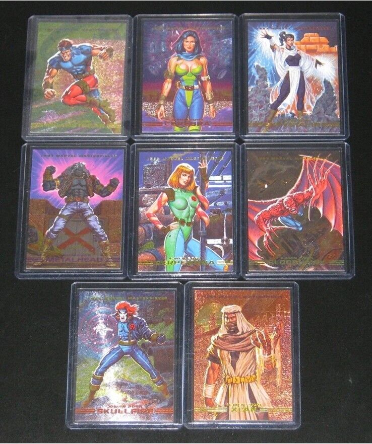 1993 Marvel Masterpieces Spectra-Etch Insert Set of 8 Cards, NM-M X-Men 2099