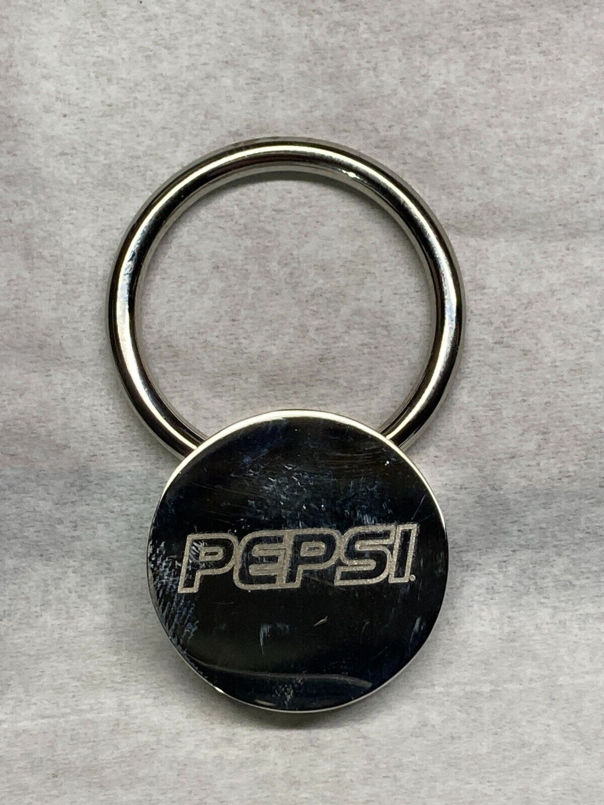PEPSI Chrome Promotional Key Chain Ring Vintage 1990\'s NEW w/Display Box RARE