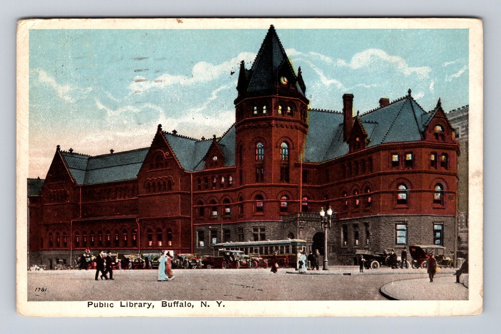 Buffalo NY- New York, Public Library, Antique, Vintage c1916 Souvenir Postcard