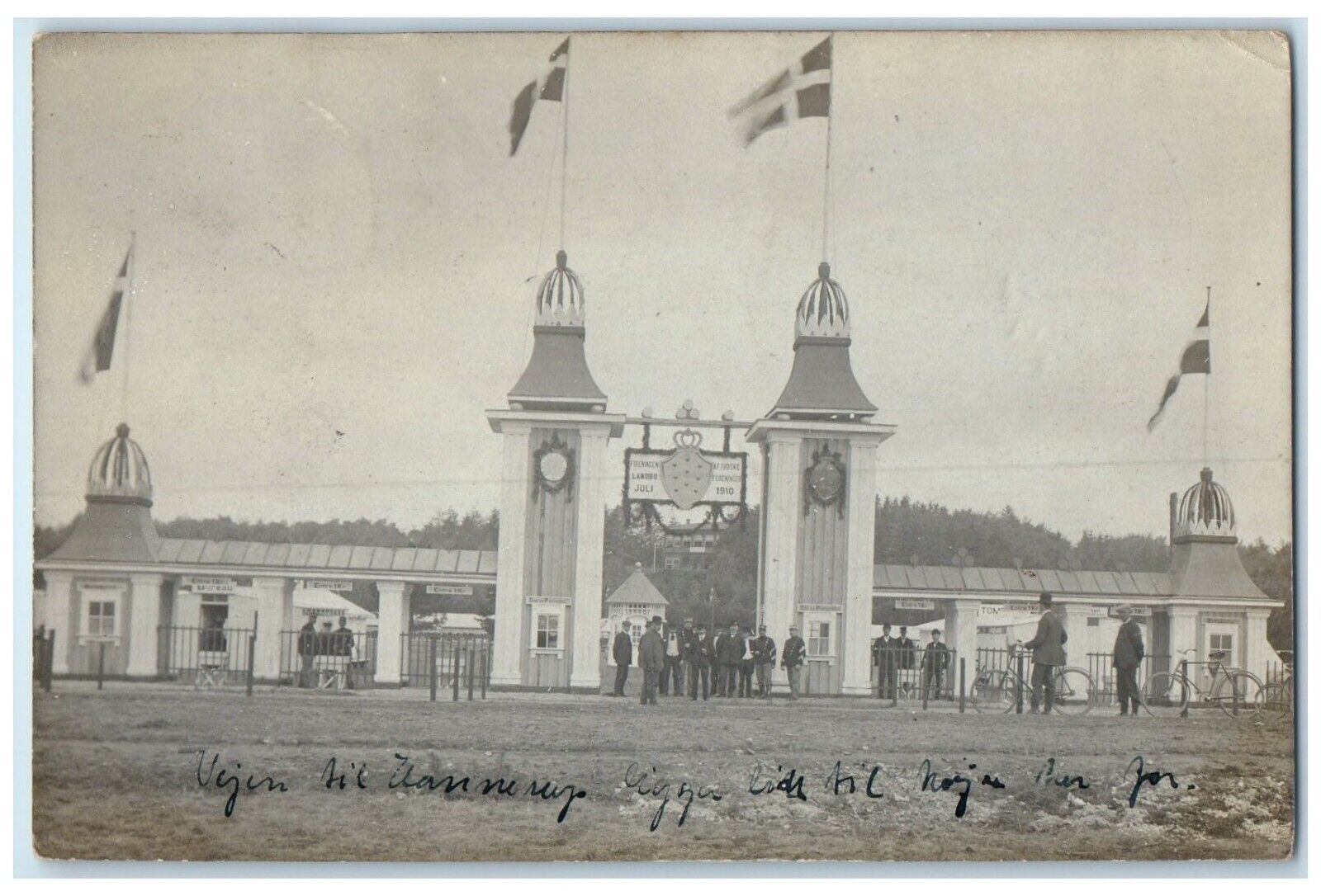 c1910's Fredericia Denmark July 1910 Exposition Entrance RPPC Photo Postcard