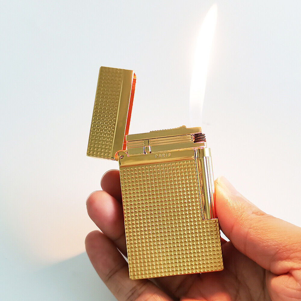 Paris D Brass Butane Lighters Gas Refill for Smoking Cigarette Cigars Men Gift