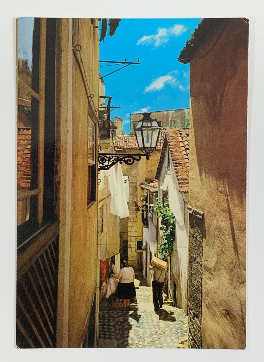 Typical Street of Alfama Lisbon Portugal Postcard Unposted