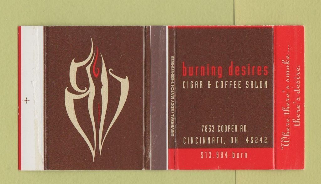 Matchbox - Burning Desires Cigar Coffee Salon Cincinnati OH