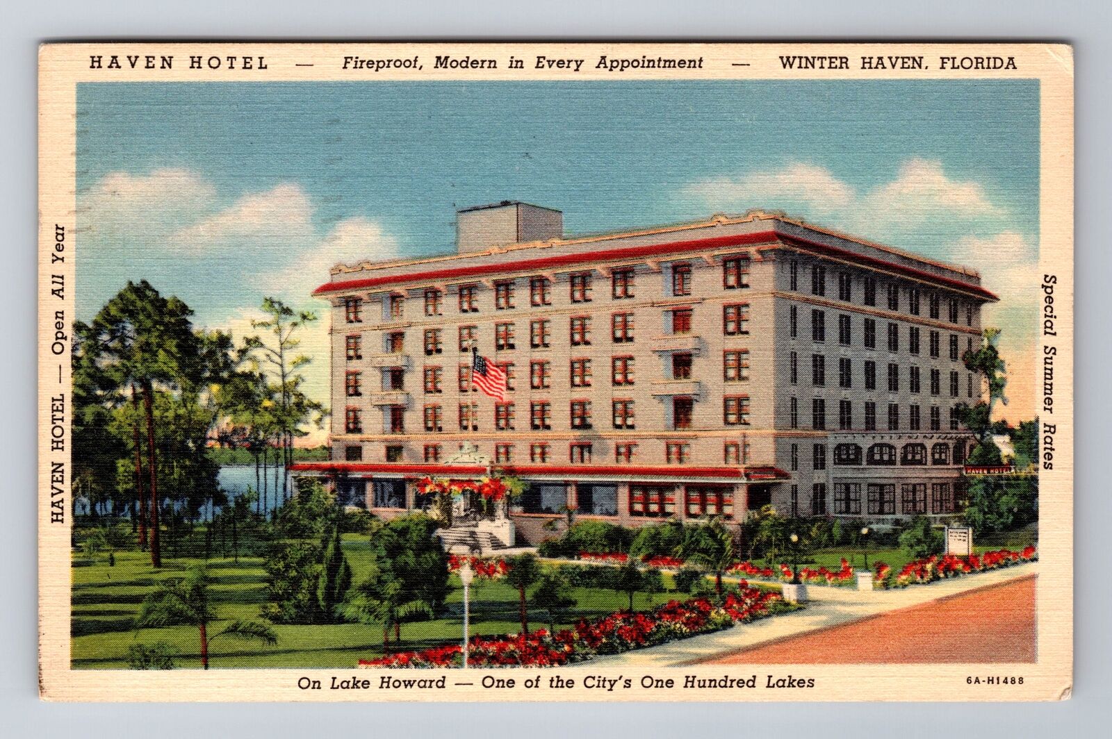Winter Haven FL-Florida, Haven Hotel, Advertising, Vintage c1941 Postcard
