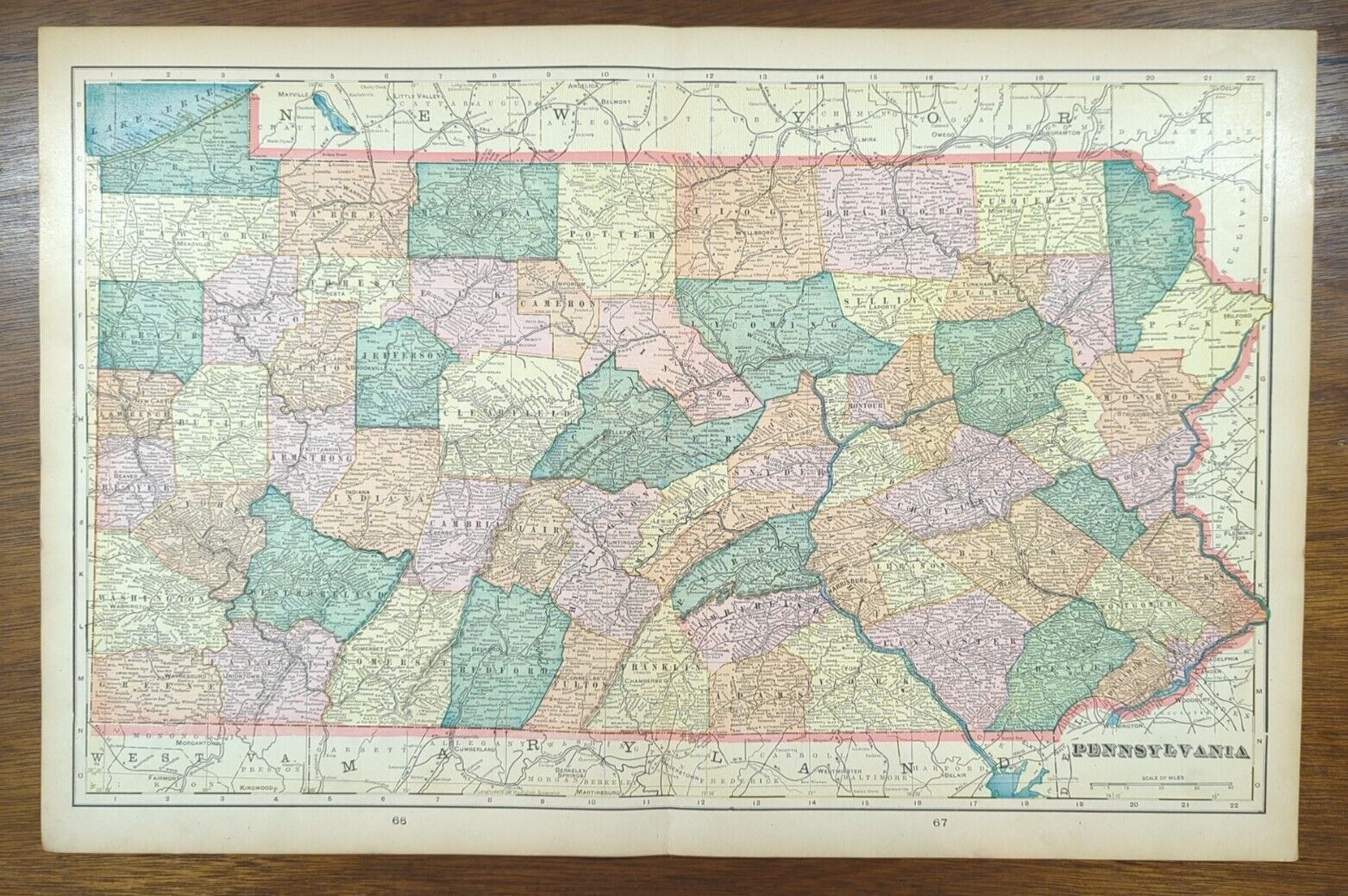 Vintage 1902 PENNSYLVANIA Map 22