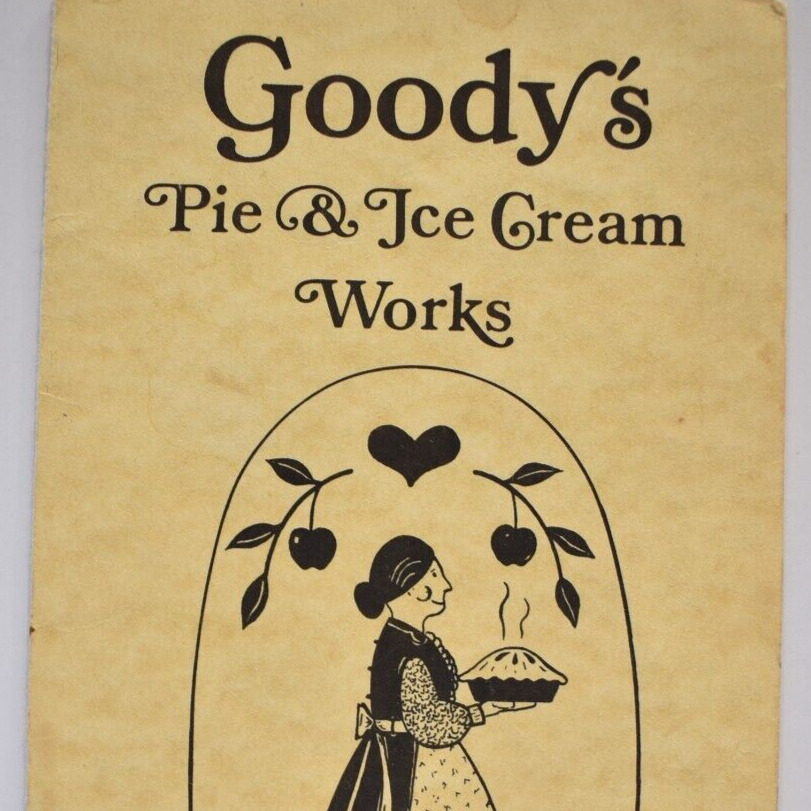 Vintage 1980s Goody's Pie Shop Ice Cream Works Restaurant Menu St Louis Missouri