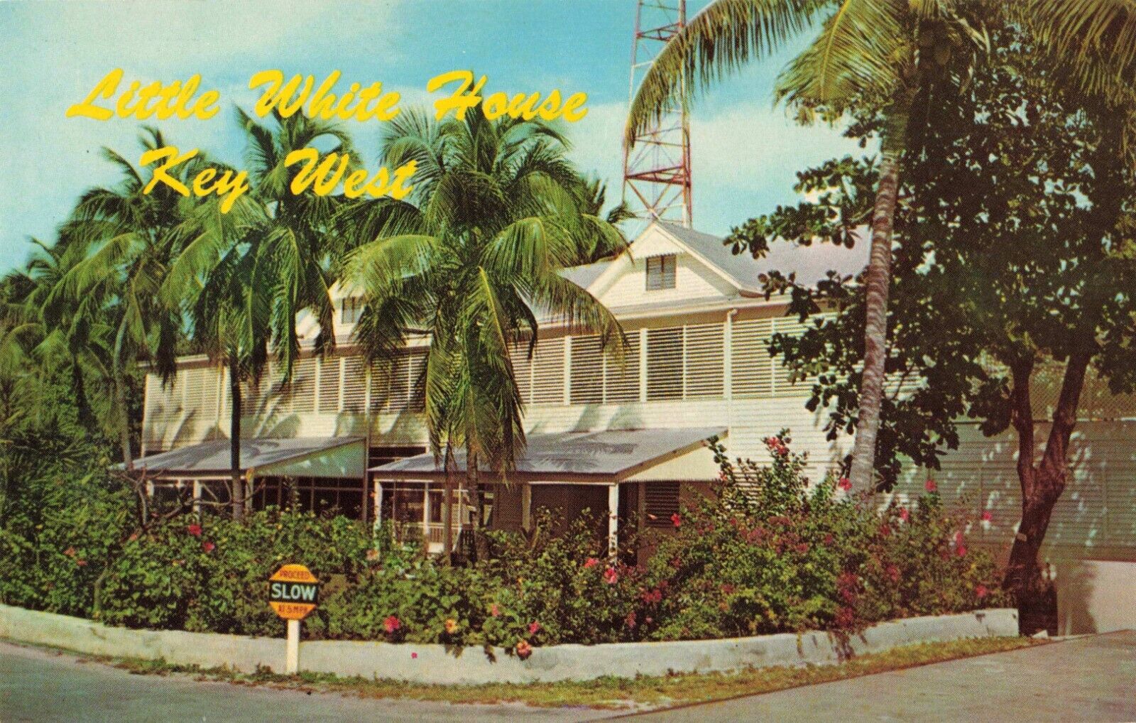 Key West Florida, Little White House, Vintage Postcard