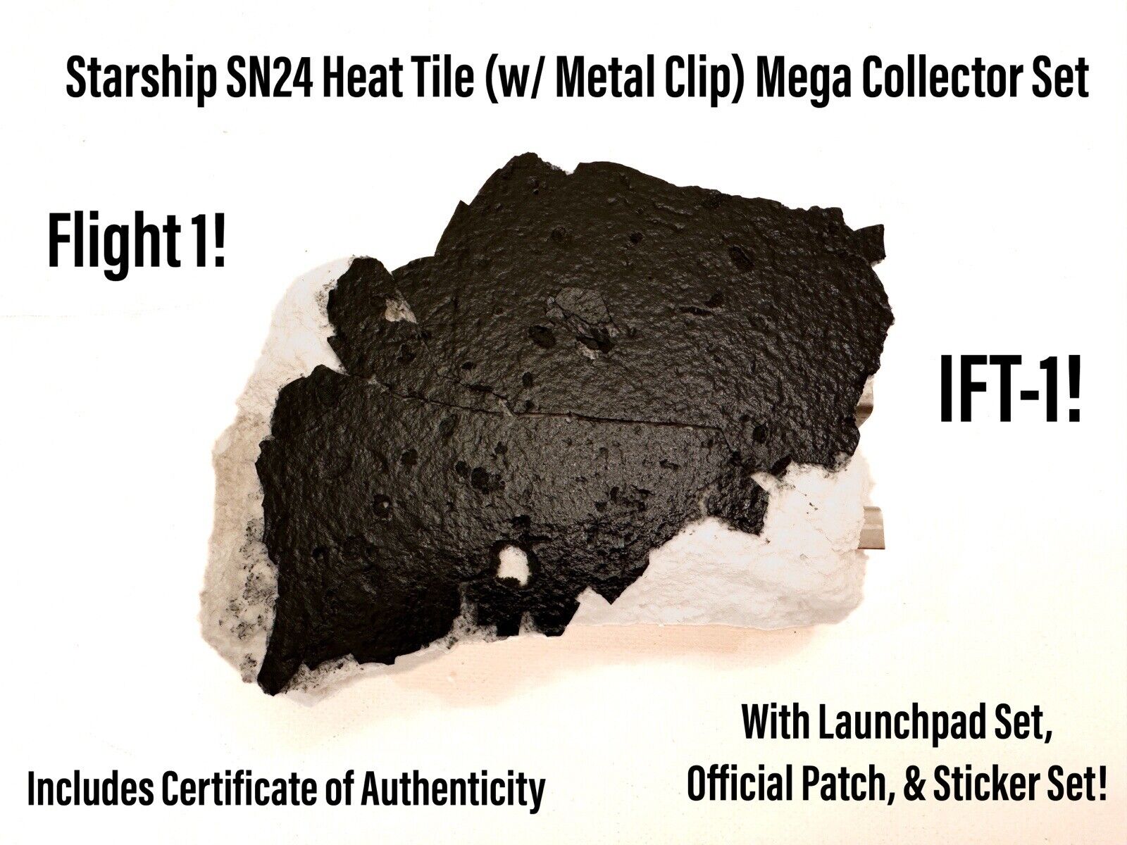 SpaceX Starship SN24 RARE Heat Shield w/ Metal Frame Tile w/ Patch 24 Launch Pad