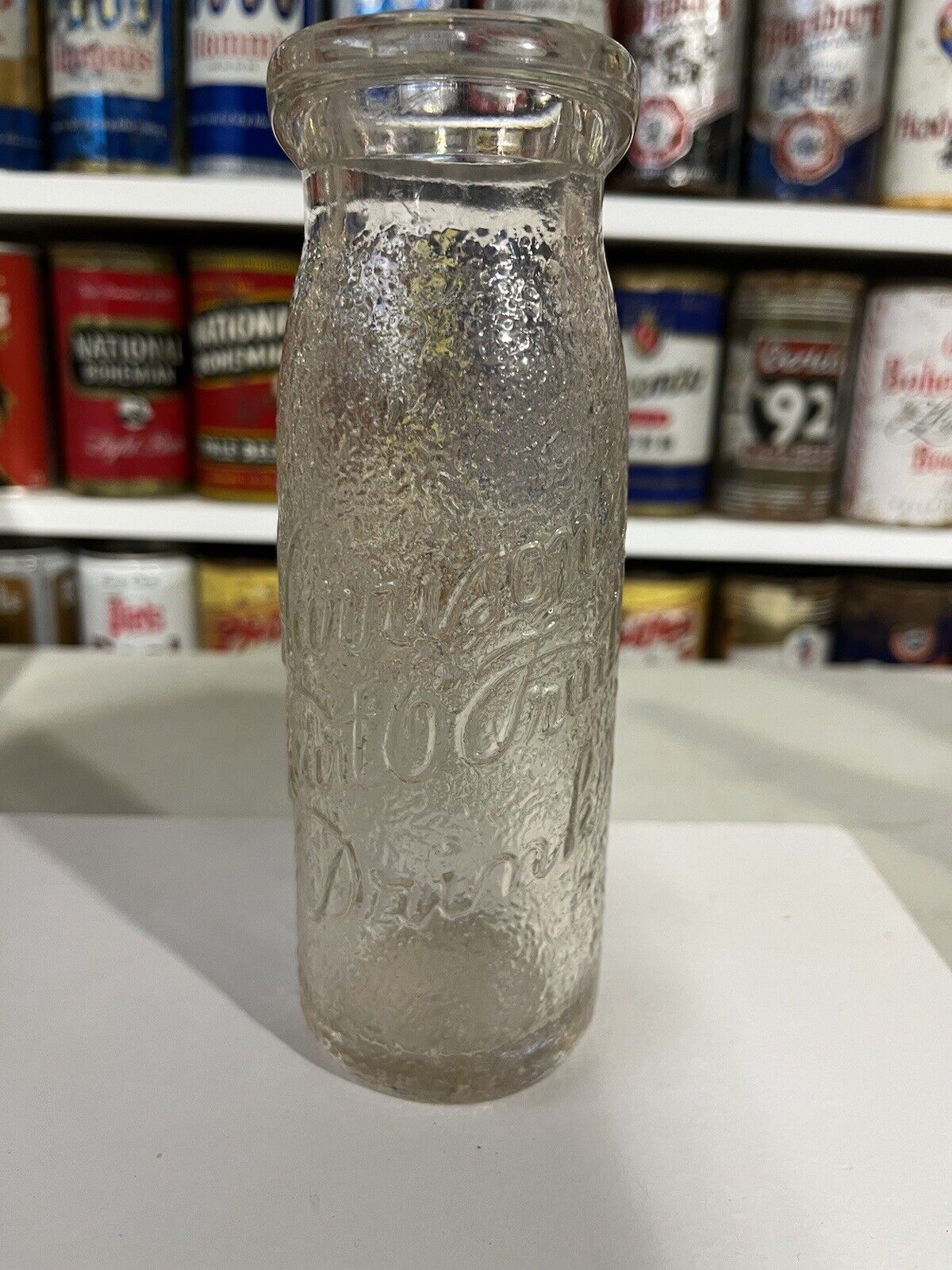 Vintage Harrison’s Heart O' Fruit Clear Glass Soda Bottle Chicago, Illinois