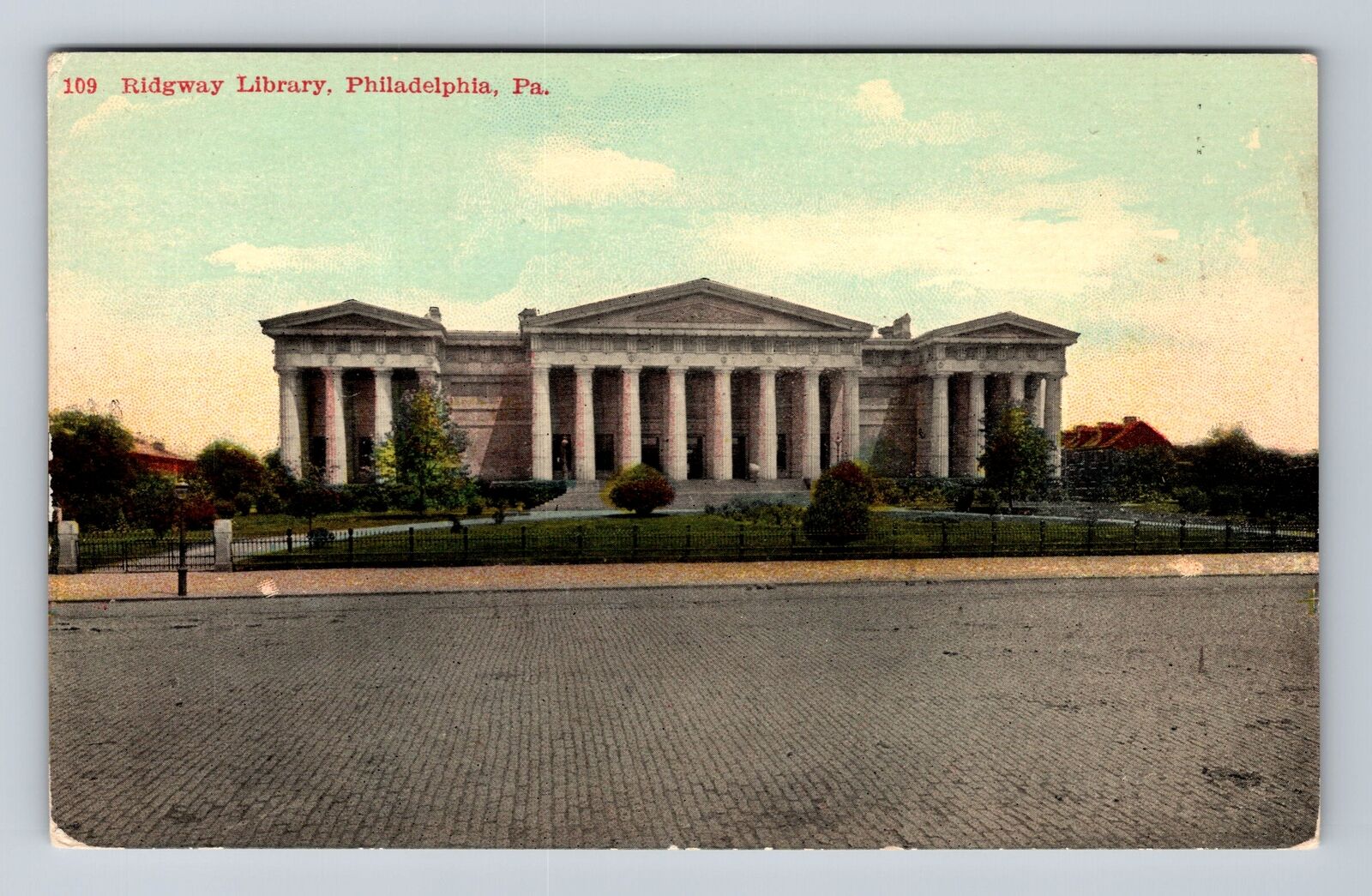 Philadelphia PA-Pennsylvania, Ridgway Library, Antique, Vintage Postcard