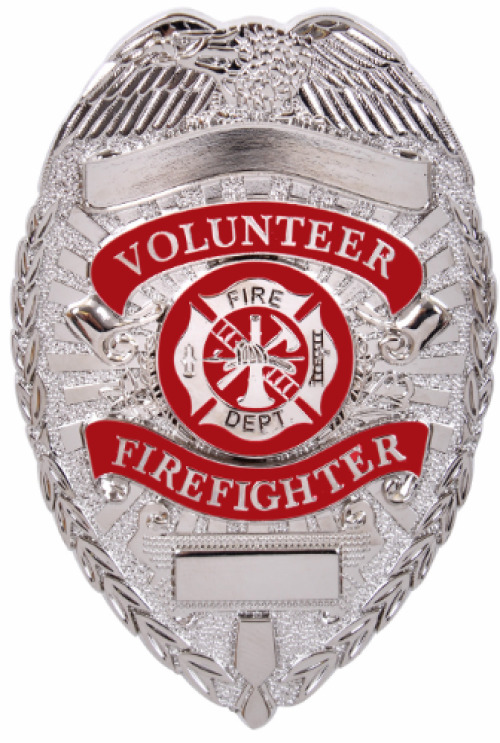 Volunteer Firefighter FF Badge Silver
