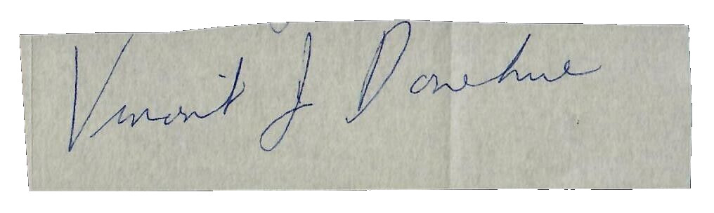 “The Sound of Music” Vincent J. Donehue 1.25X4.25 Clipped Signature
