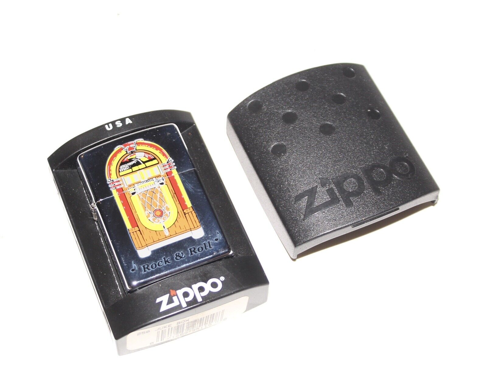 ZIPPO 2002 JUKE BOX ROCK & ROLL POLISHED CHROME LIGHTER SEALED IN BOX