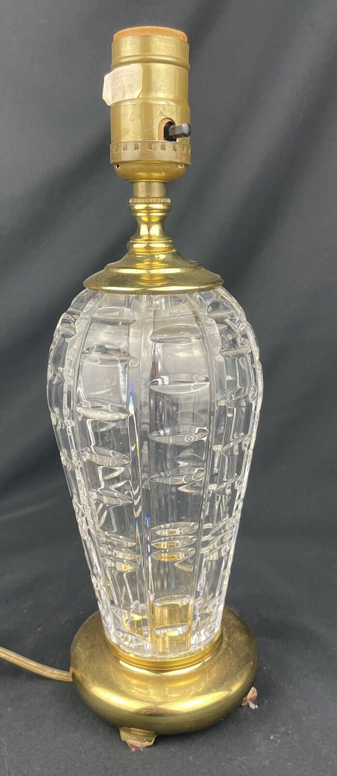 Waterford Crystal Table Lamp with Brass Base 12